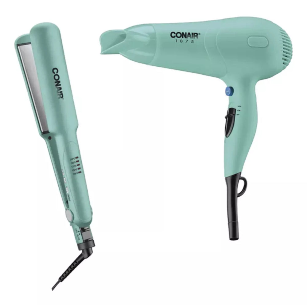 Kit Secador Plancha Teal Styling Collection Cb229Pp2Es By Conair