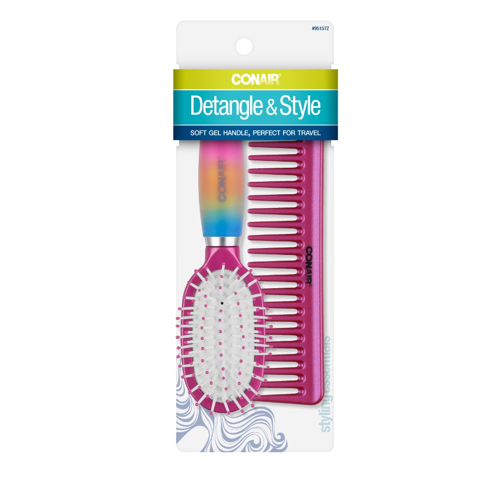 Set X2 Cepillo Almohadilla Mediano + Peine Arco Conair 95157Z