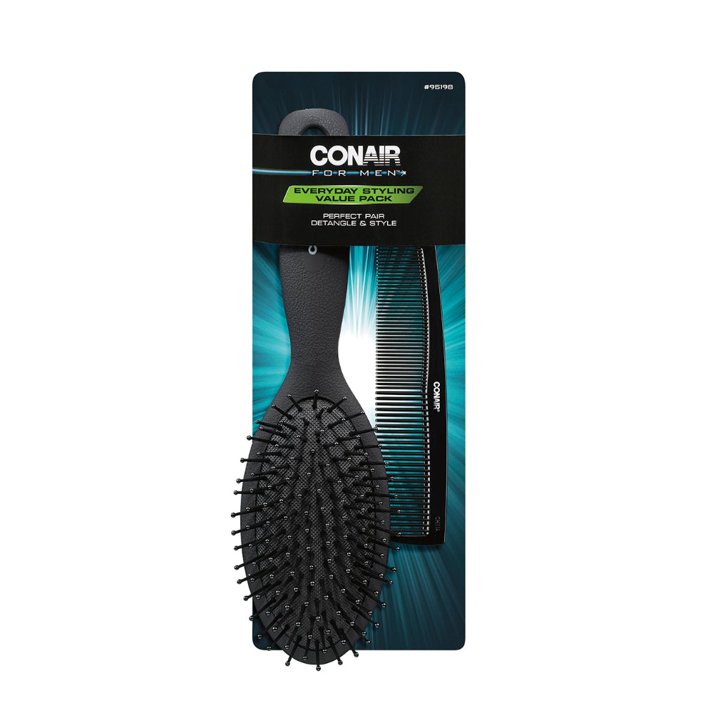 Set 2 Piezas Cepillo con Almohadilla para Cabello Ovalado y Peine Conair '95198