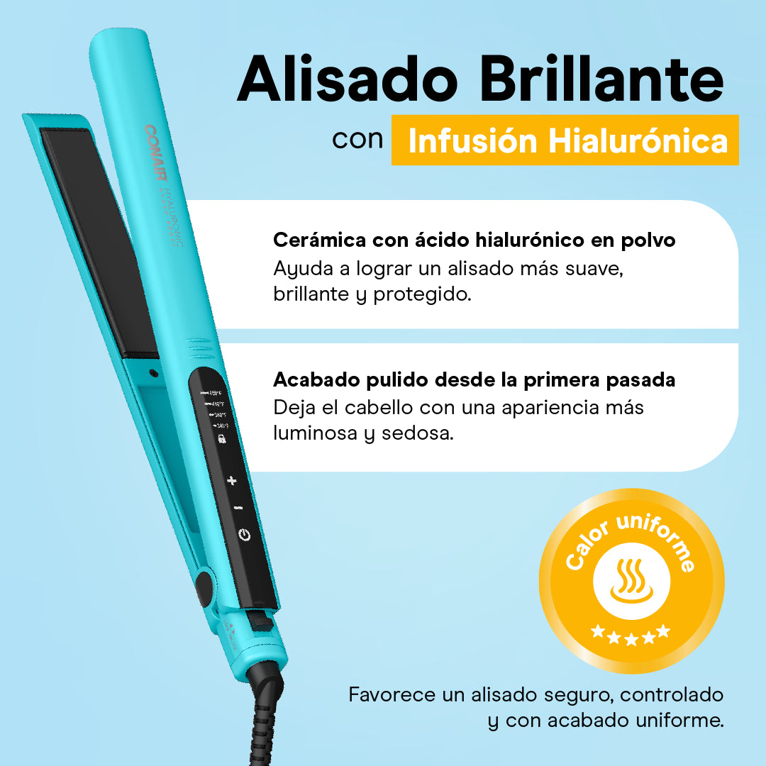 Plancha Doble Voltaje de 25mm con infusión hialurónica CS41DAL  BY CONAIR®_002