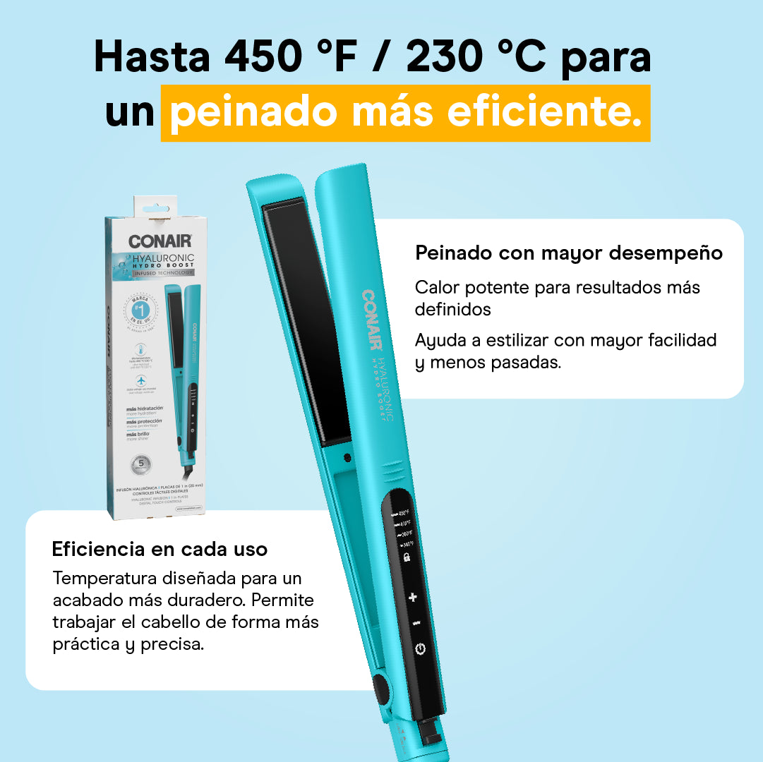 Plancha Doble Voltaje de 25mm con infusión hialurónica CS41DAL  BY CONAIR®_004