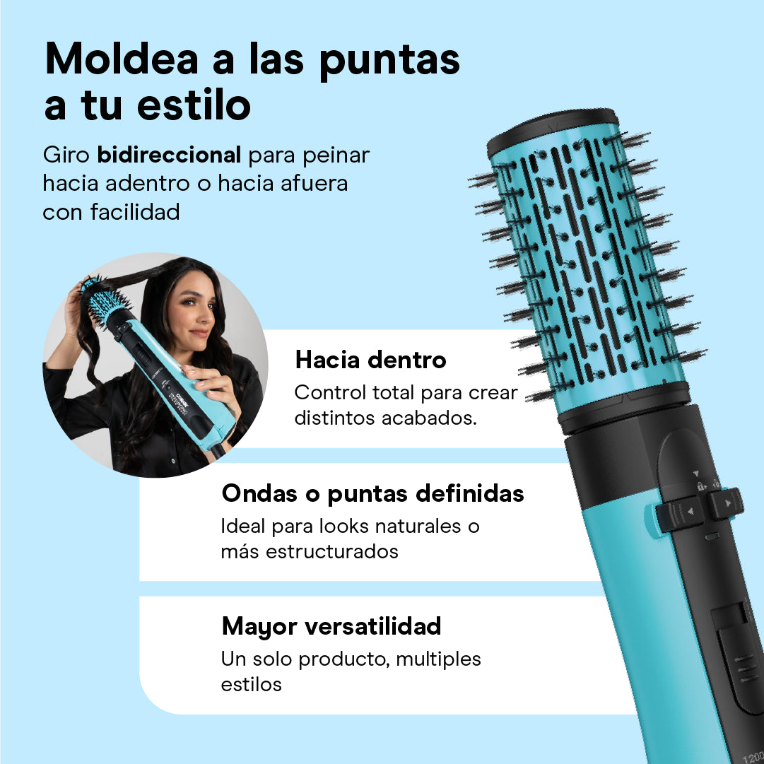 Cepillo de aire giratorio de Doble Voltaje con infusión hialurónica P1200DAL BY CONAIR®