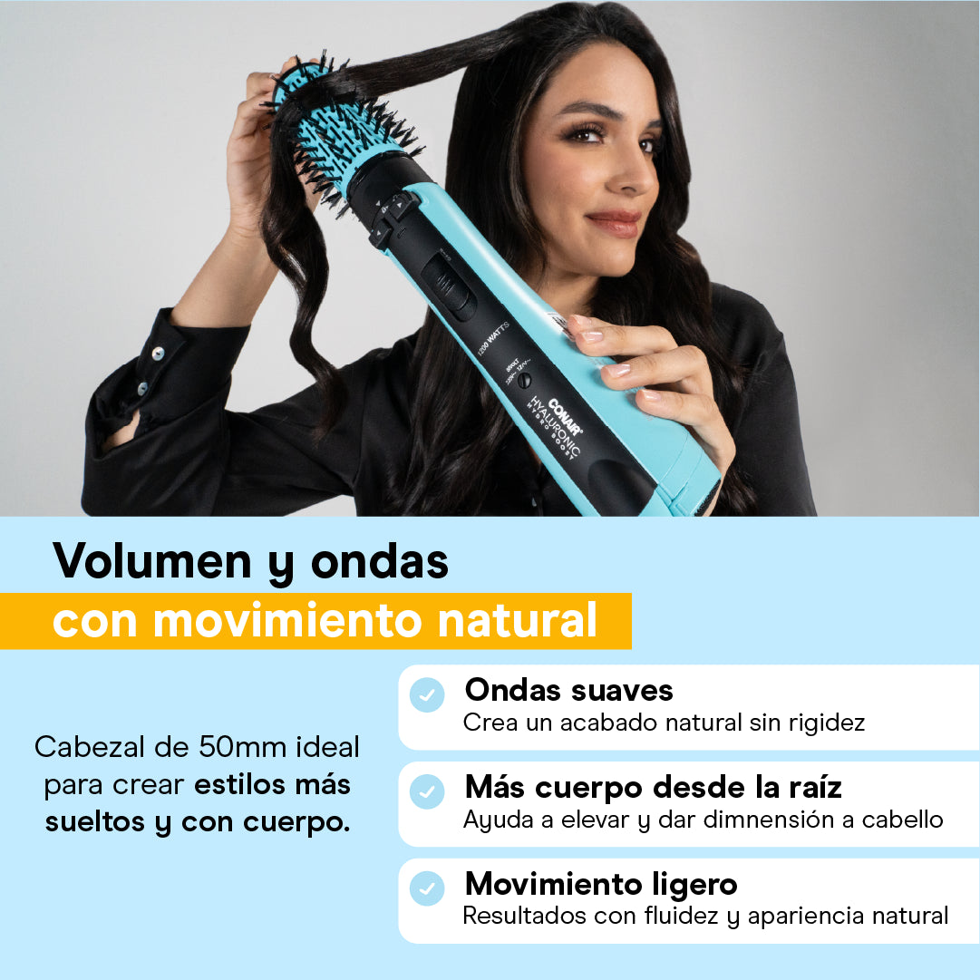 Cepillo de aire giratorio de Doble Voltaje con infusión hialurónica P1200DAL BY CONAIR®
