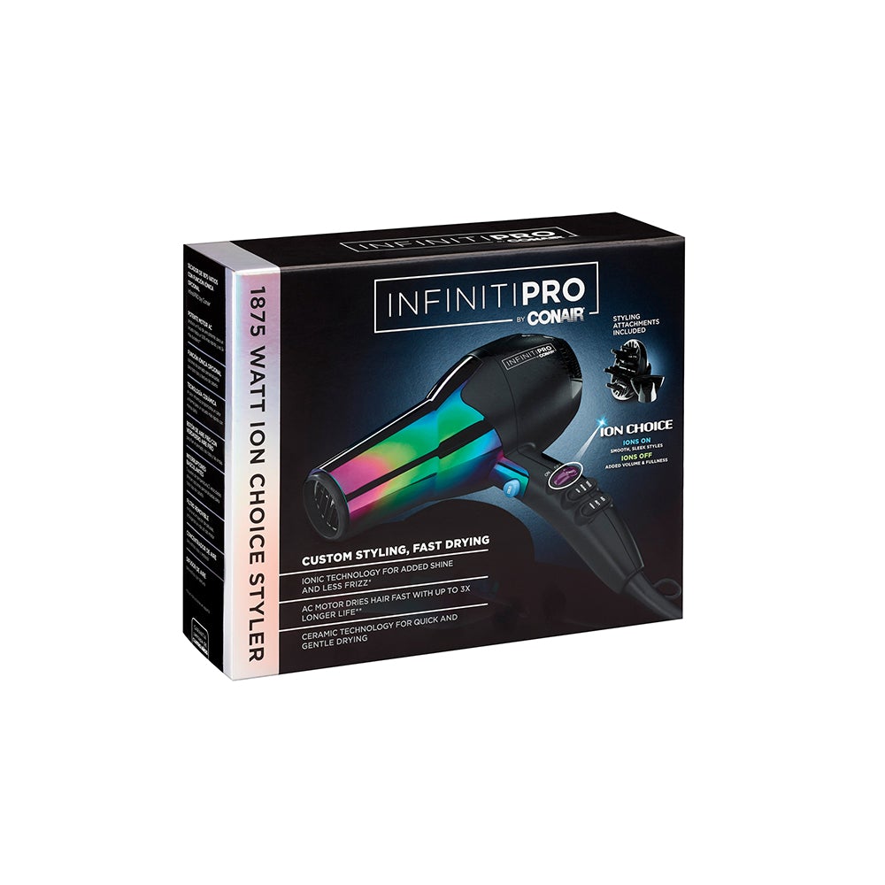 Secador Ion Choice de 1875 W con Titanio Arco Iris Negro Conair 490/490R