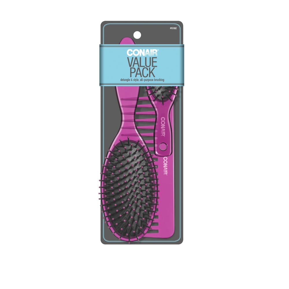 Set X3 Cepillo, Mini Cepillo Y Peine Conair 95100Z