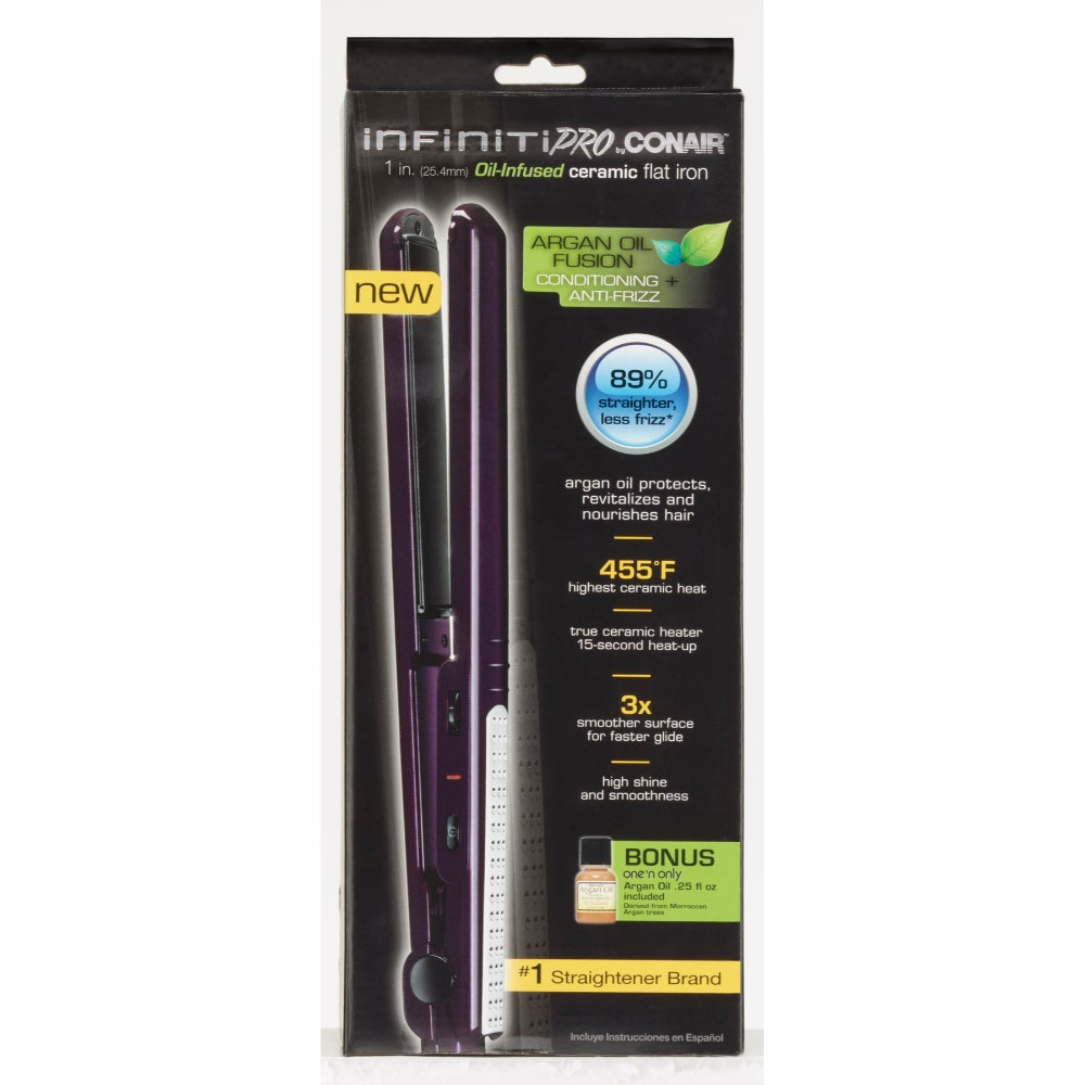 Infinitipro By Conair® Plancha Alisadora De Cerámica/Turmalina De 1" Púrpura Conair CS710R -1