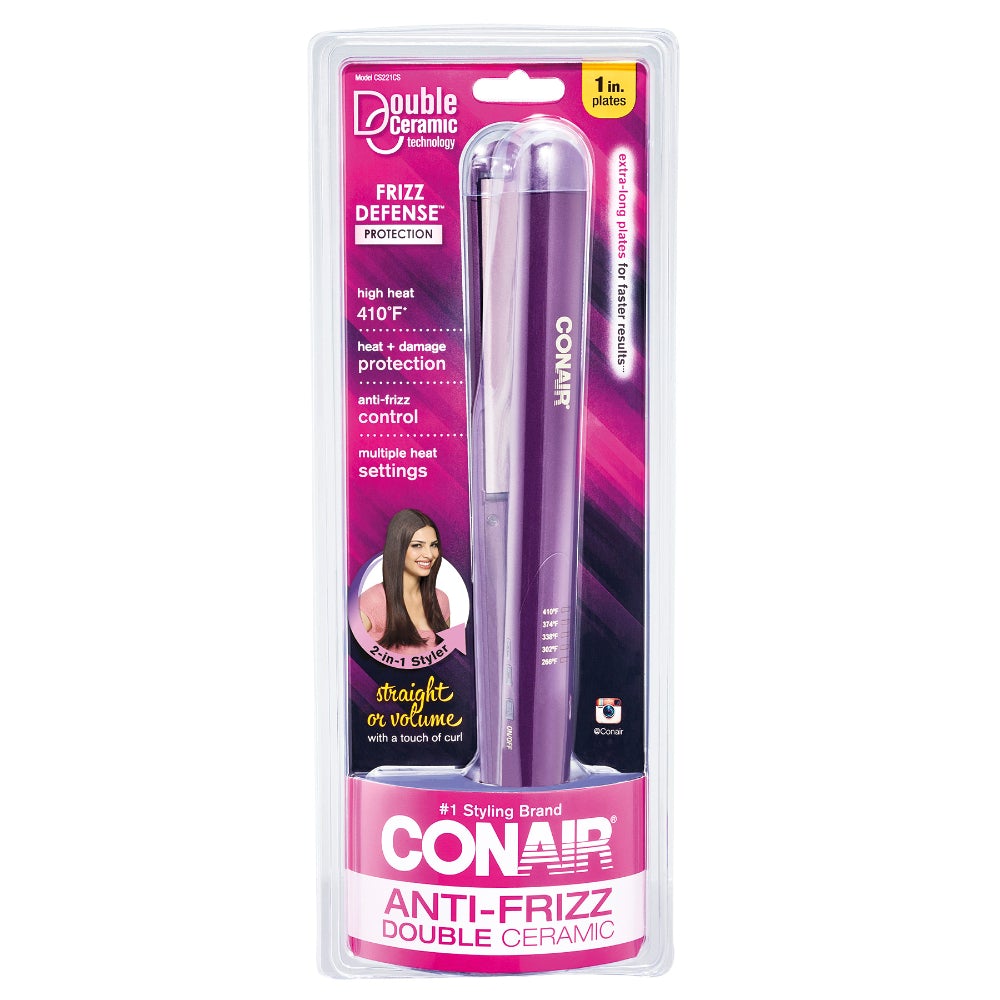 Plancha Alisadora 1" Doble Cerámica Morado Conair
