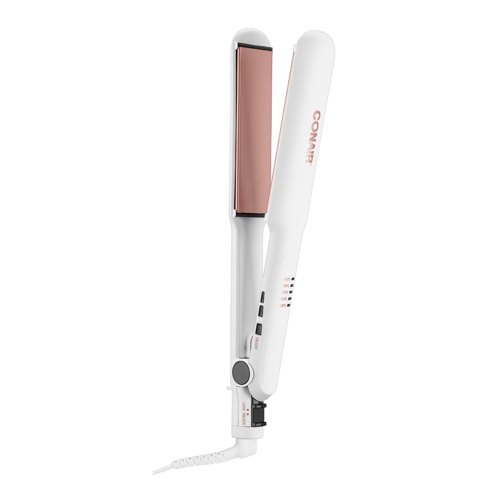 Plancha Alisadora de 38 mm Doble Cerámica Blanca Conair CS222NAL