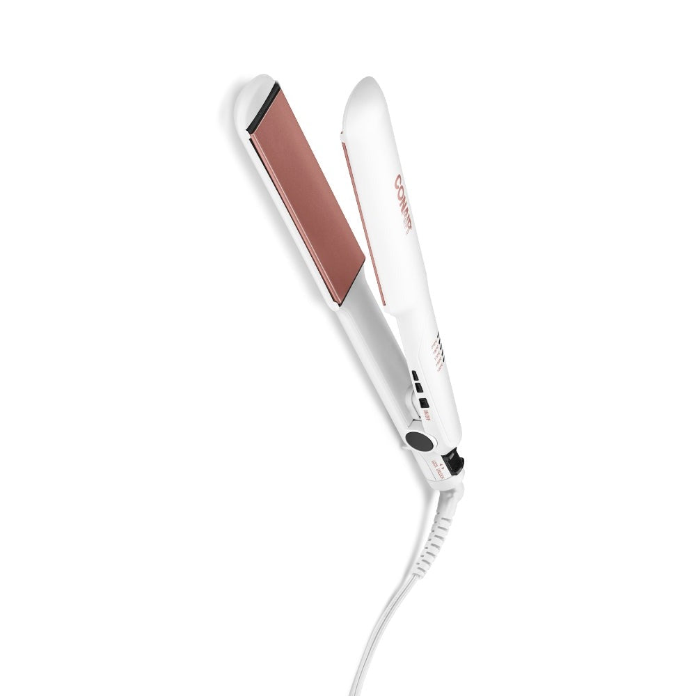 Plancha Alisadora de 38 mm Doble Cerámica Blanca Conair CS222NAL