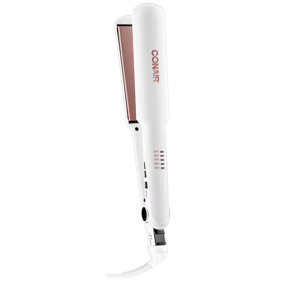 Plancha Alisadora de 38 mm Doble Cerámica Blanca Conair CS222NAL