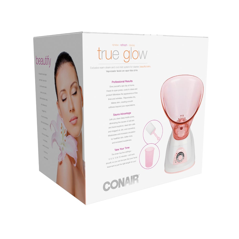 True Glow® Sauna Facial Con Vapor Tibio/Rocío Fresco Conair 3704CR -3